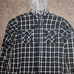 Hooded Button-Up Flannel